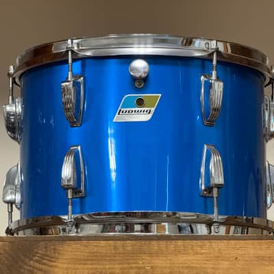 1970's Ludwig 13" Blue Silk 3-Ply Rack Tom 9x13 image 10