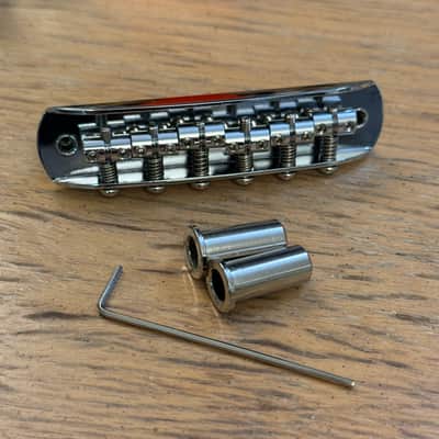 Fender CME Player Jazzmaster Jaguar Bridge & Thimbles Chrome Vintage Style Floating image 4