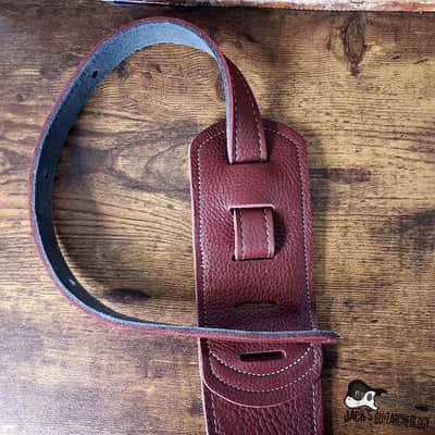 Franklin Strap 3" - Original Natural Glove Leather Guitar/Bass Strap (Ox Blood) image 3