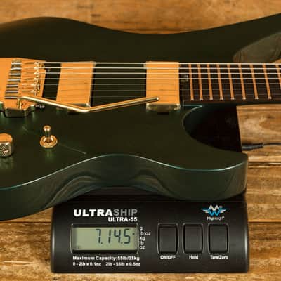 Schecter Synyster Gates Custom-7 TR Headless - Ebony - Oak Green Metallic - 7-String image 8
