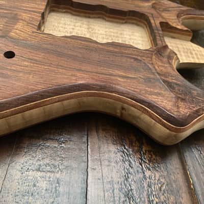 Scarlet Fire Guitars Rosebud Prototype Jerry Garcia Doug Irwin Alembic Tiger Style guitar body project Grateful Dead Cocobolo image 12