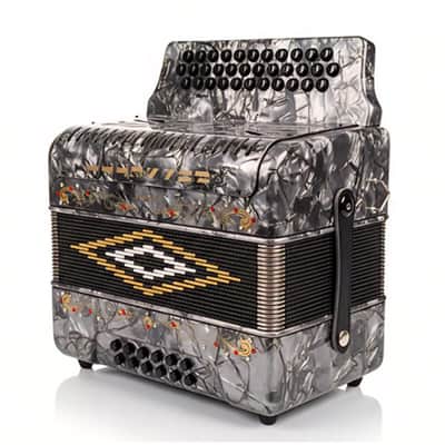 Rossetti 3112-GCF-GY 31 Treble Button Diatonic Accordion 12 Bass GCF Grey Hard image 2