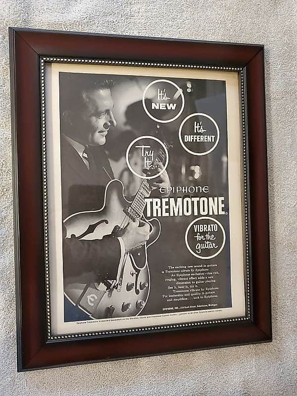 1962 Epiphone Guitars Promotional Ad Framed Epiphone Sheraton Guitar Original image 1