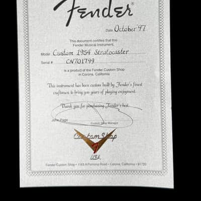 1997 Fender Stratocaster '54 Custom Shop Reissue ~ Candy Apple Red image 9