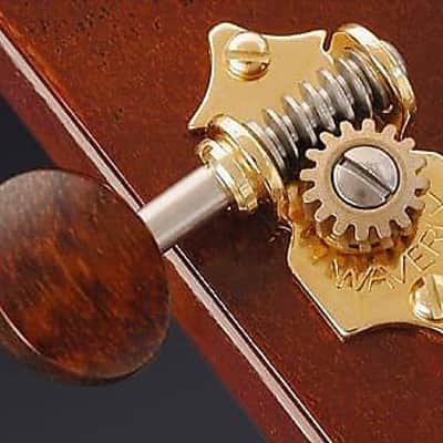 Waverly Guitar Tuners with Snakewood Knobs, for Solid Pegheads, Gold, 3L/3R image 3