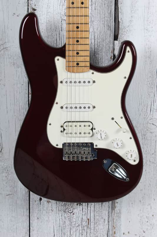 Fender 1999 Standard Strat HSS Electric Guitar Midnight Wine with Gig Bag image 1