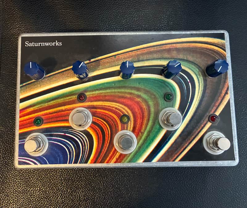 Saturnworks Pedals 5 Channel 5:1 Active Mixer Pedal for Guitar + Bass + Keyboard + More with on/off Switches & Neutrik Jacks - Handcrafted in California 2020's - metal image 1