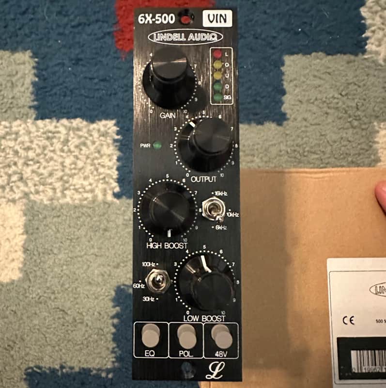 Lindell Audio 6X-500 VIN "Vintage Edition" Mic Pre / EQ 500 Series Module 2010s - Black image 1
