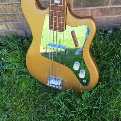 1965 Kent Model 534 Basin Street Bass Guitar Rare original Gold Finish Long Scale Cool! image 3
