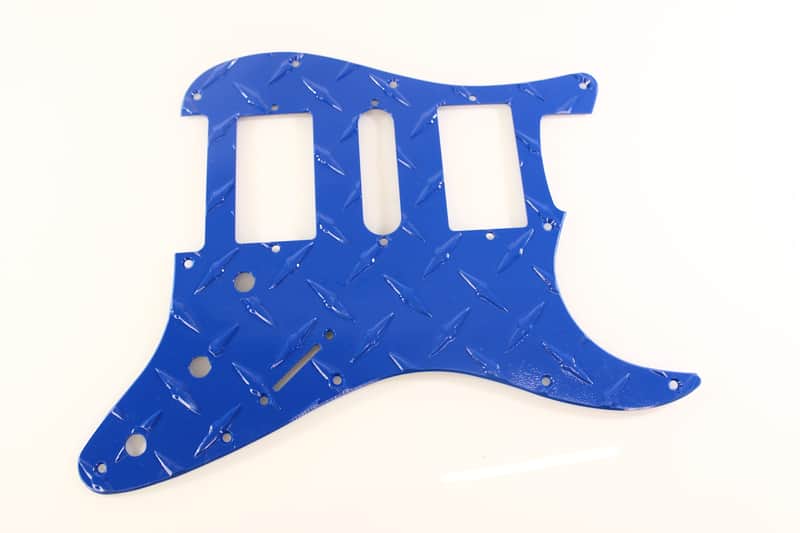 Blue Aluminum Diamond Plate HSH Strat Pickguard Fits Fender Stratocaster image 1