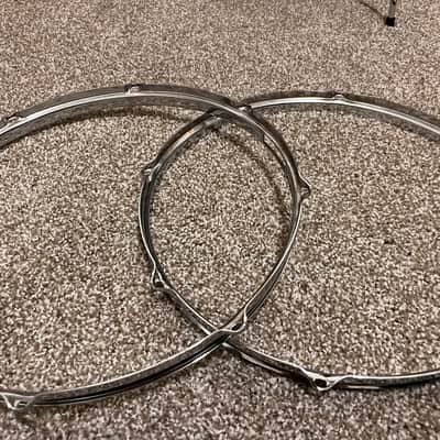 Ludwig 14"x8-lug 1.6mm Triple Flanged Snare Hoops Acrolite 1970s-1990s - Chrome image 3