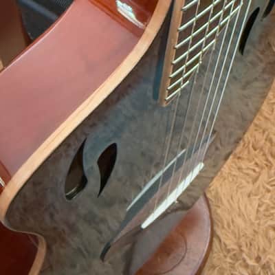 Ortega TourPlayer Series Nylon String Acoustic-Electric Guitar - RTPDLX-FMA-L, Left-handed, Flamed Mapled Blue image 6
