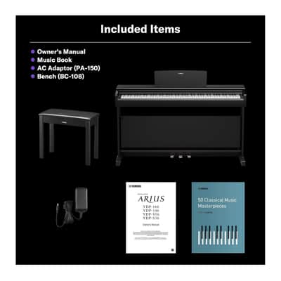 Yamaha Arius Series 88-Key Weighted Digital Home Piano with Bench (Rosewood) image 6