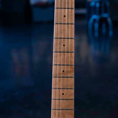 VINTAGE ERNIE BALL MUSIC MAN EDDIE VAN HALEN MODEL 1993 TRANS QUILT BLUE WITH ORIGINAL CASE image 3