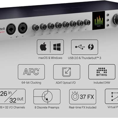 Discrete 8 Pro Synergy Core 26x32 Thunderbolt 3 Interface and USB 2.0 Audio Interface with Onboard Real-time Effects - Antelope Audio image 5