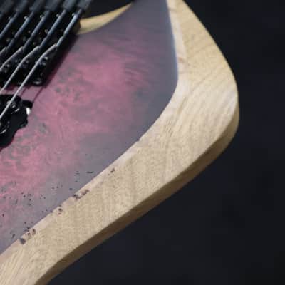 Aviator Guitars Headless Run Nighthawk 7 Multiscale Pink Burst Electric Guitar w/Case image 12