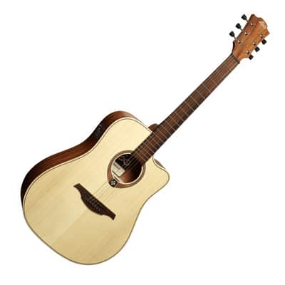 Lag T70DCE Tramontane 70 Dreadnought Cutaway Solid Sitka Spruce Top Okoume Neck 6-String Acoustic-Electric Guitar image 4