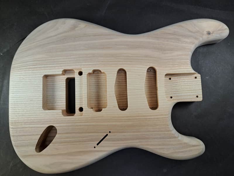 Unfinished Ash HSS guitar body - for Fender Strat Stratocaster neck Floyd Rose J2477 image 1
