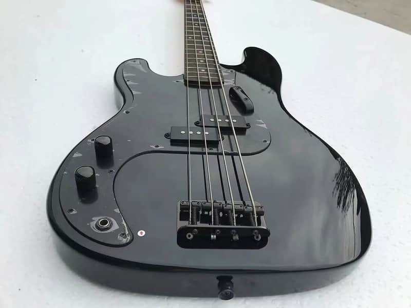 Unbranded Custom Left Handed 4 String Bass, Basswood Body, Maple Neck and Rosewood Fretboard Black image 1