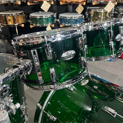 ~LIMITED EDITION~ Pearl CRB524P/C754 Crystal Beat Acrylic 4-Piece 10/12/16/22" Drum Set Kit in Emerald Glass image 3
