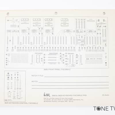 ARP 2600 3620 Keyboard Facsimile Pad 25 Blank Patch Sheets VINTAGE SYNTH DEALER
