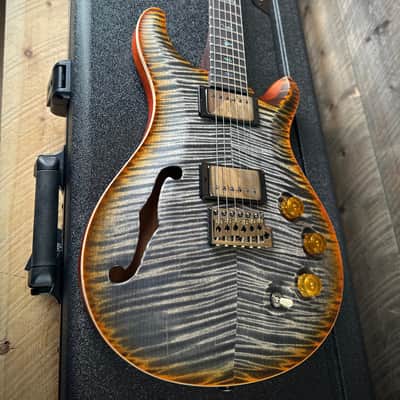 PRS Wood Library DGT Semi-Hollow David Grissom Signature Rosewood Neck! Flamed Maple 10-Top Smoked Black Hardware - Burnt Maple Leaf 418145 image 16