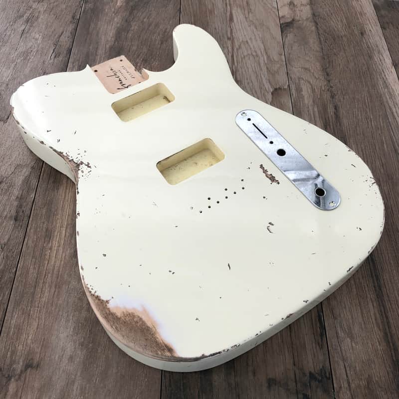 FRANCHIN Mars guitar body Relic Aged Vintage White 100% Nitro Lacquer Cracks TV Jones Pickups Alder T-Style Made in Italy - Stock piece #22920526 image 1