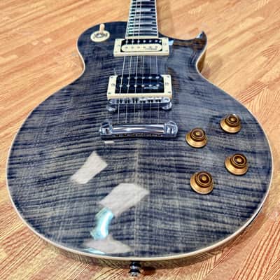 🔥MINT🔥 Vintage V100T BK ReIssued Series Electric Guitar~ Flamed Thru Black LP! image 4