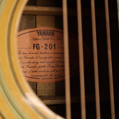 Vintage Yamaha Japan FG-201 Mahogany Natural Acoustic Guitar | Reverb