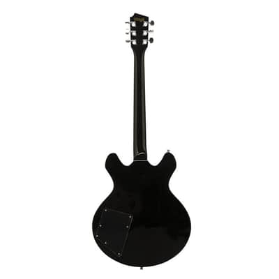 STAGG Electric Guitar Silveray Series 533 Model With Chambered Maple Body Black semi-hollow image 4