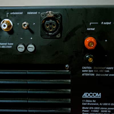 Adcom GFA-5800 250/400W stereo XLR balanced studio monitor power amp - made in USA! image 5