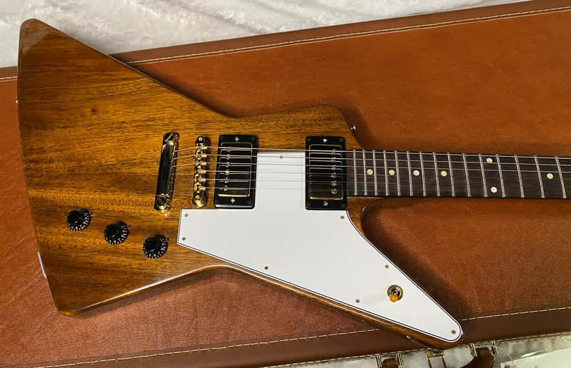 NEW! Gibson Custom 1958 Mahogany Explorer Reissue Electric Guitar - Antique Natural, VOS - Authorized Dealer - Only 8.2lbs - G06325