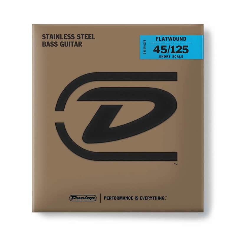 Jim Dunlop Stainless Steel Flatwound Short Scale Bass Strings, 45-125, 5-String image 1