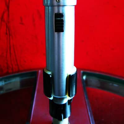 Vintage 1950's Shure 777 / 777S satin chrome crystal microphone harp mic Hi Z w mic clip and Ampex stand PROP REPAIR image 9