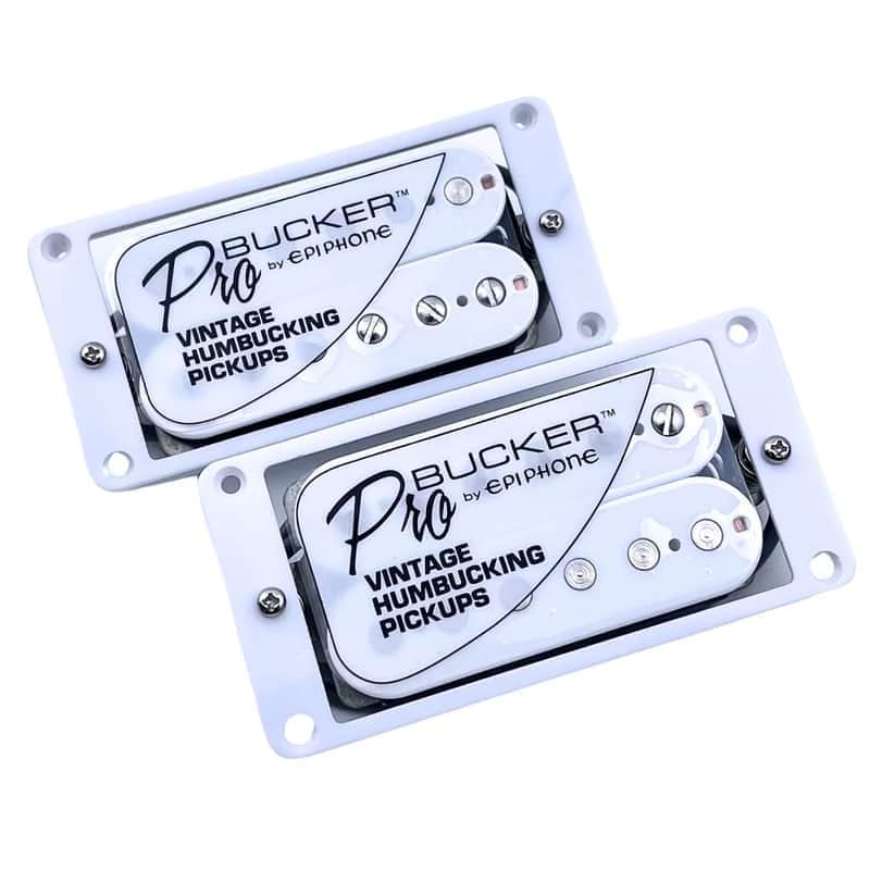 Epiphone White Probuckers Guitar Humbucker Pickups Neck and Bridge Set image 1