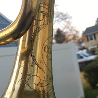SUMMER DEAL CONN 80A 1923 GOLD PLATE CORNET STENBERG NEEDS SOME CLEAN UP SOLDER AREAS VALVES SEEM  GOOD PLAY DECENT GOLD PLATE WEAR NOT PERFECT image 14