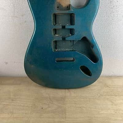 Metallic Blue Poplar Wood Guitar Strat Style Body image 3