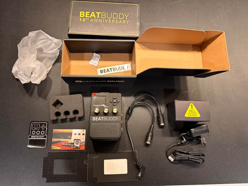 Singular Sound BeatBuddy 10th Anniversary Black & Gold + Full Goran Grooves Beat Buddy Library ($259) + Midi Cable ($59) for Connection to Aeros Looper image 1