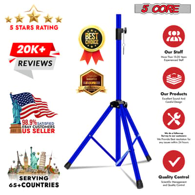 5 Core Speaker Stand Height Adjustable 72" Heavy Duty PA DJ Tripod Studio Monitor Stands image 12