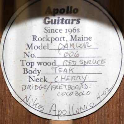 Rare Apollo Parlor No. 006 Acoustic Guitar With Hard Shell Case image 3