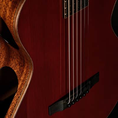 Cort MODERNBURGANDY Modern Concert Body Venetian Cutaway Solid European Sitka Spruce Top Walnut Reinforced Mahogany Neck 6-String Acoustic-Electric Guitar w/Hard Case image 5