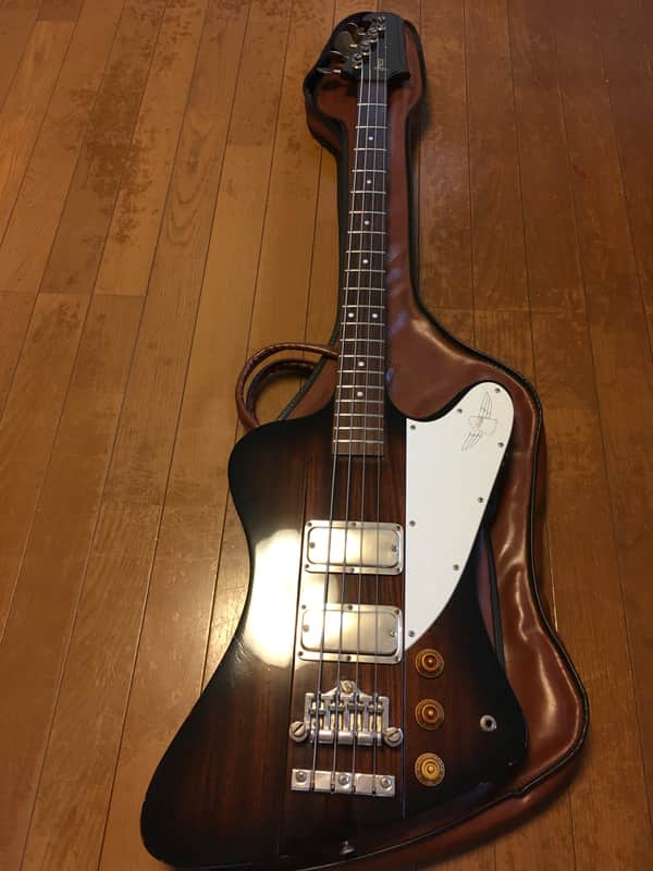 Greco TB 750 Thunderbird bass 1990 Tobacco burst classic MIJ with original leather gigbag image 1
