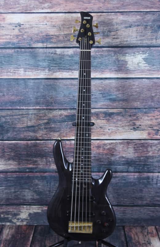 Yamaha  TRB-6 6 String Fretless Bass  Black with hard shell case image 1