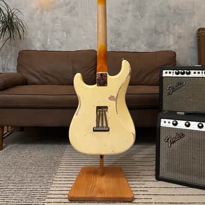 Fender Stratocaster 1962 Glas Custom Olympic White Relic Rosewood 7.4lbs w/ G&G Case image 12