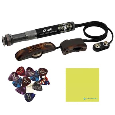 Mint LR Baggs Lyric Acoustic Guitar Microphone Bundle w/ 12x Fender Picks and Liquid Audio Polishing Cloth image 1