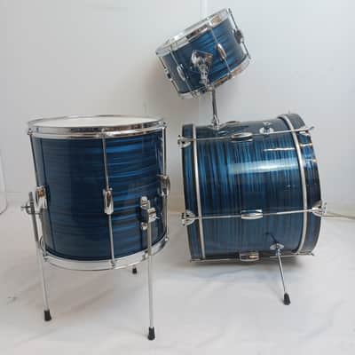 Pearl Apollo 20,12,14 Drum Set Blue Ripple 3Ply MIJ Japan Bass Kick/Tom/Floor60s image 1