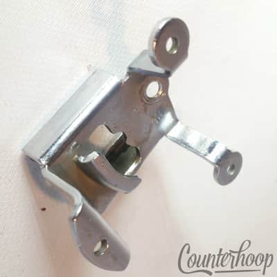 Slingerland 3/Three-Point Throw-Off/Strainer Backing Plate Radio King 50s Chrome image 3