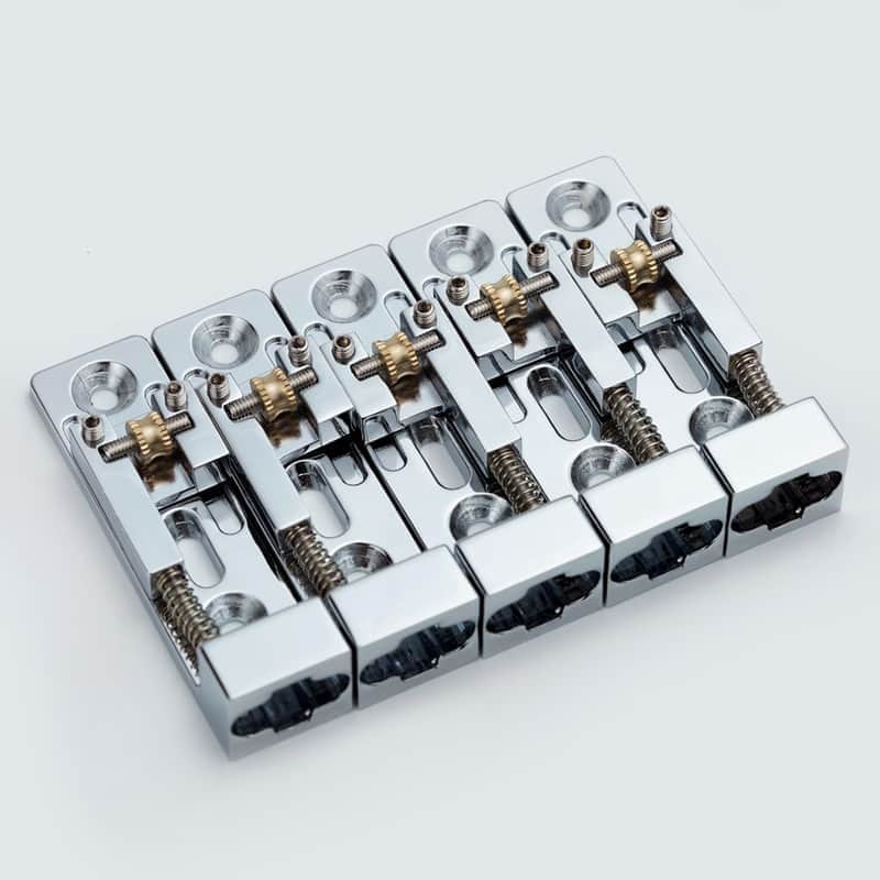 Roller Saddles 5 String Electric bass Bridge in Chrome image 1
