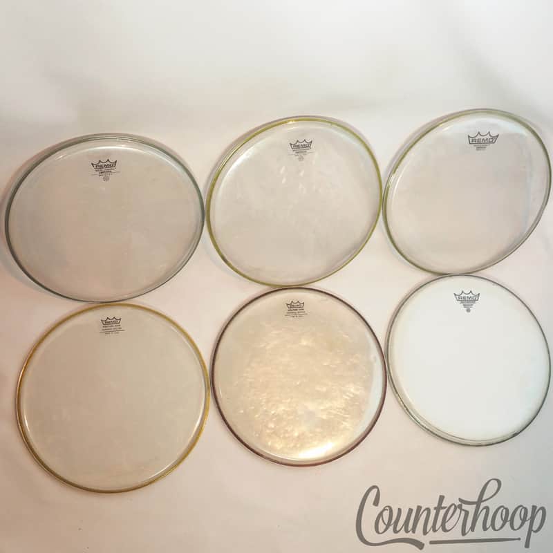 Remo 6x 12" Emperor Tom Drum Heads Clear+1x Coated Batter 2-Ply Weather King USA image 1