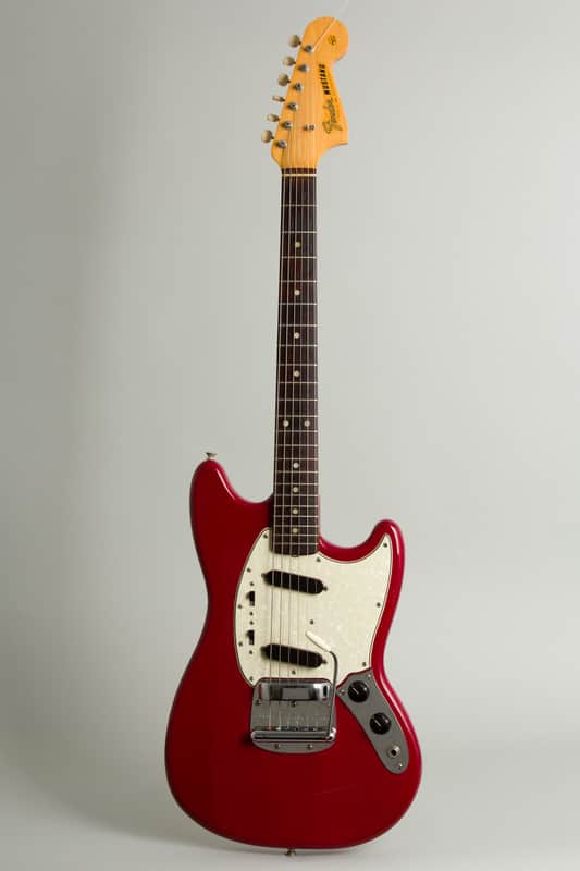 Fender  Mustang Solid Body Electric Guitar (1965), ser. #L41193, original grey hard shell case. image 1